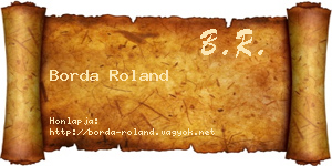 Borda Roland névjegykártya